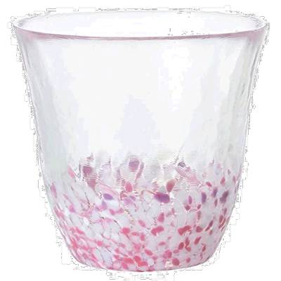 【日本直邮】Aderia阿德利亚津轻玻璃水杯260ml樱花粉 F-79768