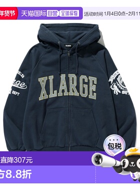 1h可退 日本直邮XLARGE 男女同款 插肩袖连帽卫衣 原创logo印花 1