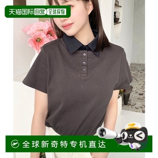 mt07202 1h可退 日本直邮moment 女士撞色设计短袖 Polo衫