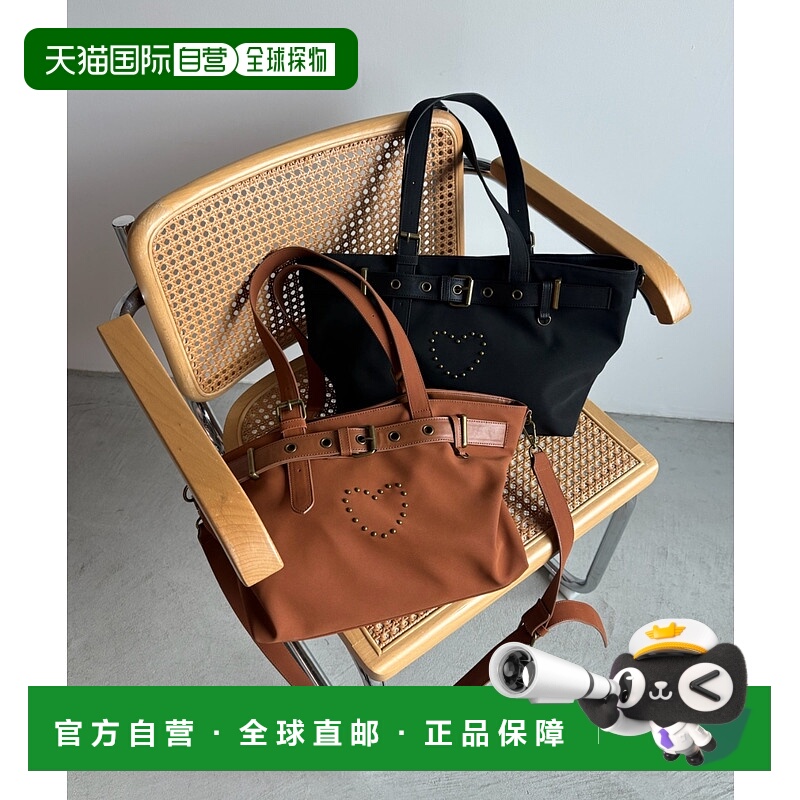 1h可退 日本直邮idem 女装 仿皮 肩背包 心形铆钉×可拆卸肩带设