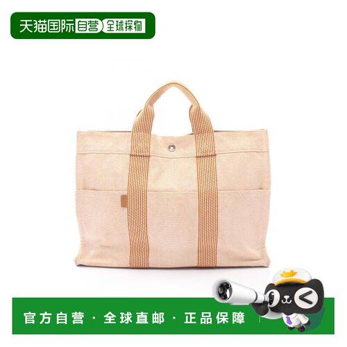 日本直邮中古Hermes爱马仕女包B级9新Tote Bag托特包帆布托特包橘