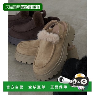 日本直邮Ray 魔术贴调节 Cassin 加厚底毛绒穆勒鞋 女士 1h可退