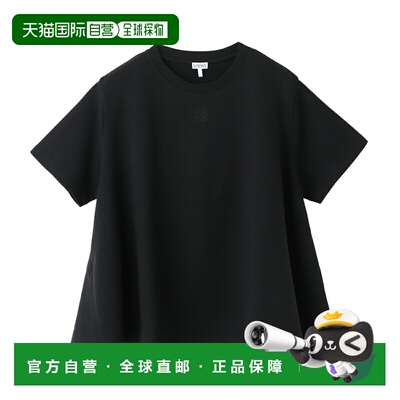 日本直邮LOEWE TRAPEZE TOP 圆领T恤 黑色 女士S540y22x71 1100