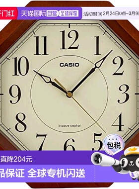 【日本直邮】CASIO卡西欧挂钟无线电波直径29.5cm八角IQ-1106J-5J