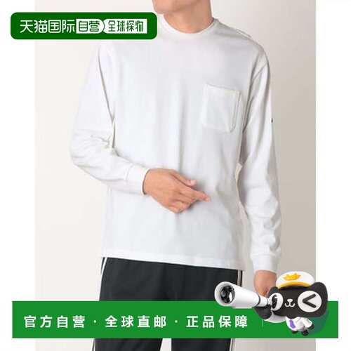 日本直邮adidas 阿迪达斯 M POCKET LS T恤（白色）长袖