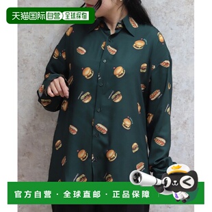 1h可退 日本直邮AXES-X 男装 美式复古餐厅风 半拉链衬衫 图案印