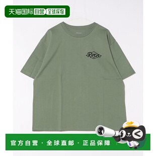 1h可退 日本直邮RVCA 男女同款背面印花宽松短袖T恤 BF04A201纯棉