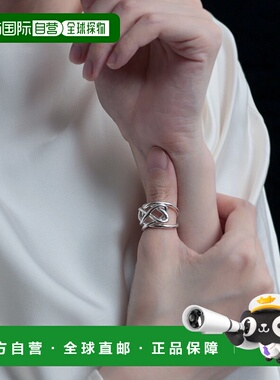 1h可退 日本直邮YArKA 男女同款流线型交织设计银戒指 Y2401ANR52