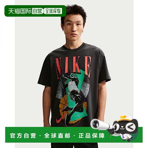 日本直邮Nike Basketball 纯棉印花图案套头宽松短袖T恤 男款耐克