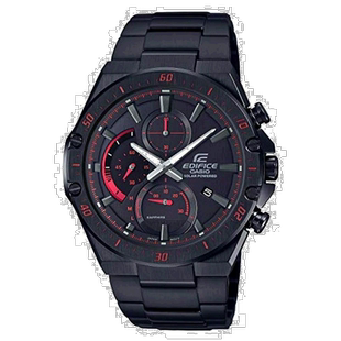 【日本直邮】Casio卡西欧男士腕表EDIFICE系列太阳能黑色防水电子
