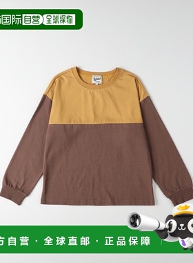 1h可退 日本直邮Right-on 儿童宽松长袖T恤 半袖拼接设计 RF25203