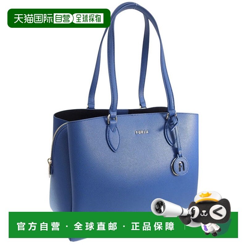 日本直邮FURLA 女士 MINERVA L 手提包蓝色皮革OutletWB00445BX03