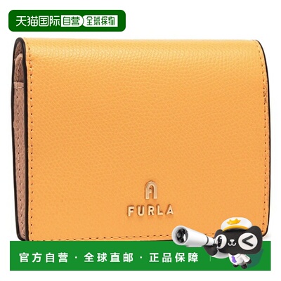 日本直邮FURLA 双折钱包 山茶花 黄 粉色 女款 FURLA WP00304 ARE