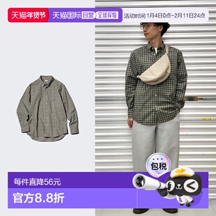 日潮跑腿UNIQLO优衣库 宽版格纹纽扣衬衫 56 OLIVE 男女兼用 XS 4