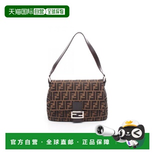 日本直邮中古Fendi芬迪女包A级95新Mamma Bucket法棍包帆布单肩包