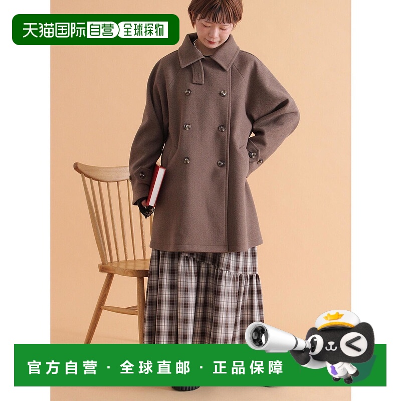 1h可退 日本直邮ehka sopo 女装 系带立领大衣 背面伞褶设计 2300