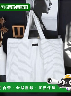 1h可退 日本直邮Les Fleurs 女装 全棉条纹大容量托特包 内袋设计