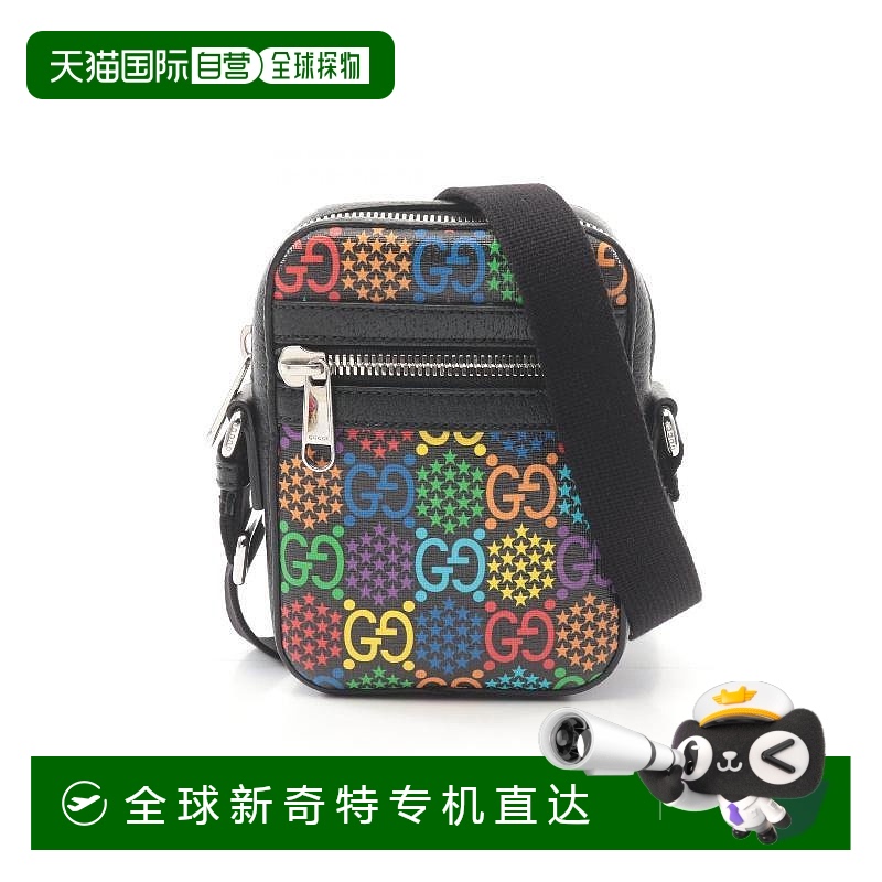 日本直邮中古Gucci古驰男包A级95新GG PsychedelicGG迷幻斜挎包