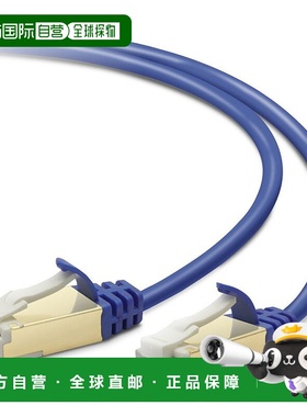 【日本直邮】ELECOM LAN电缆10m CAT7防断细长 蓝色金属LDTWSST/B