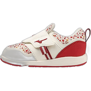 【日本直邮】Mizuno美津浓 男女运动童鞋 本白红 13.0cm C1GD2232