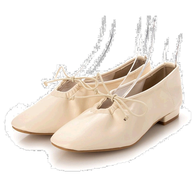 【日本直邮】Menuemenue丝带聚拢平底鞋(1001Ivorypu)女鞋时尚休
