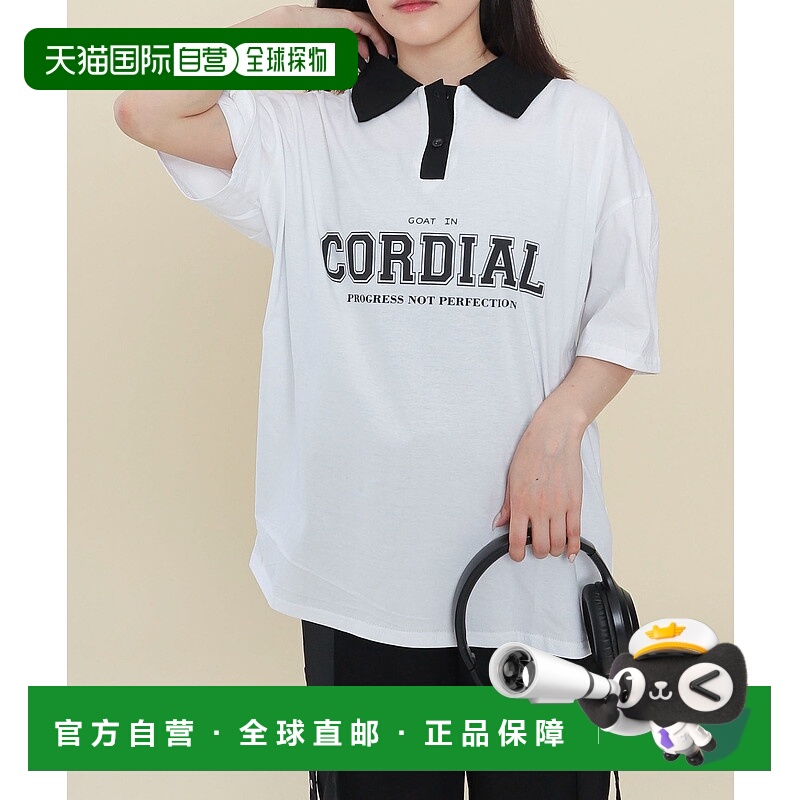 1h可退 日本直邮WOND 女装韩版宽松半袖 Polo 衫 校徽设计 WD25SM