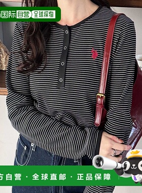 1h可退 日本直邮U.S. POLO ASSN. 女装联名款华夫格亨利领T恤 紧