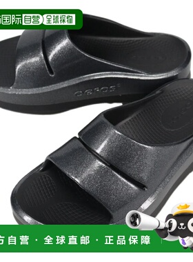 日本直邮OOFOS 女士 OOmega OOahh Luxe 亮黑色凉鞋