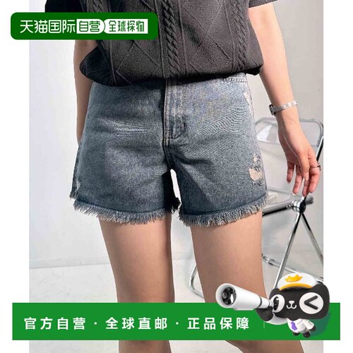 AS KNOW AS plus 女士 做旧流苏牛仔短裤 QD0763