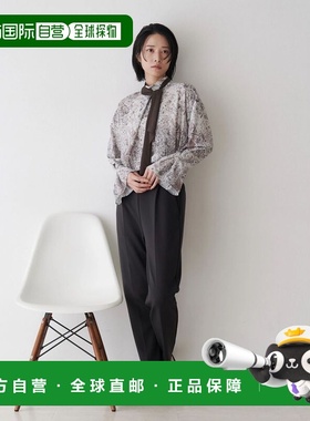 日本直邮TONAL 女士原创地图印花高领乔赛特衬衫 可拆卸领 bowtie