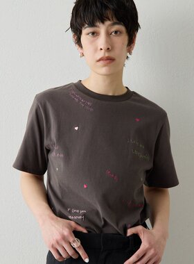 日本直邮THE PAUSE 女装 纯棉刺绣短袖T恤 WGP1061306A0003