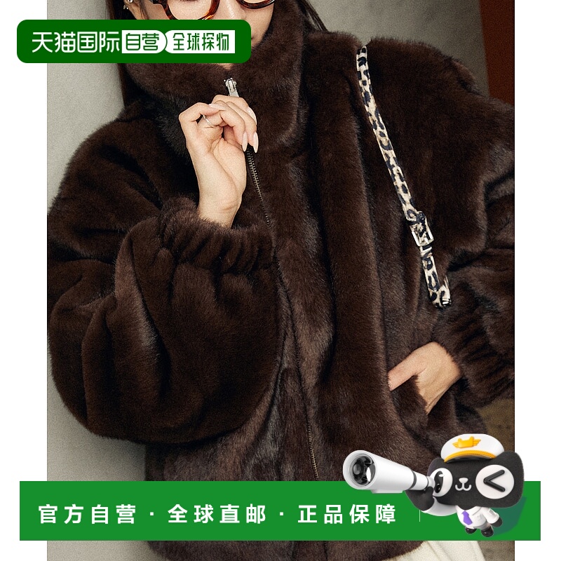 1h可退 日本直邮PUBLUX 女装 短款仿毛绒外套 宽松保暖上衣  3259
