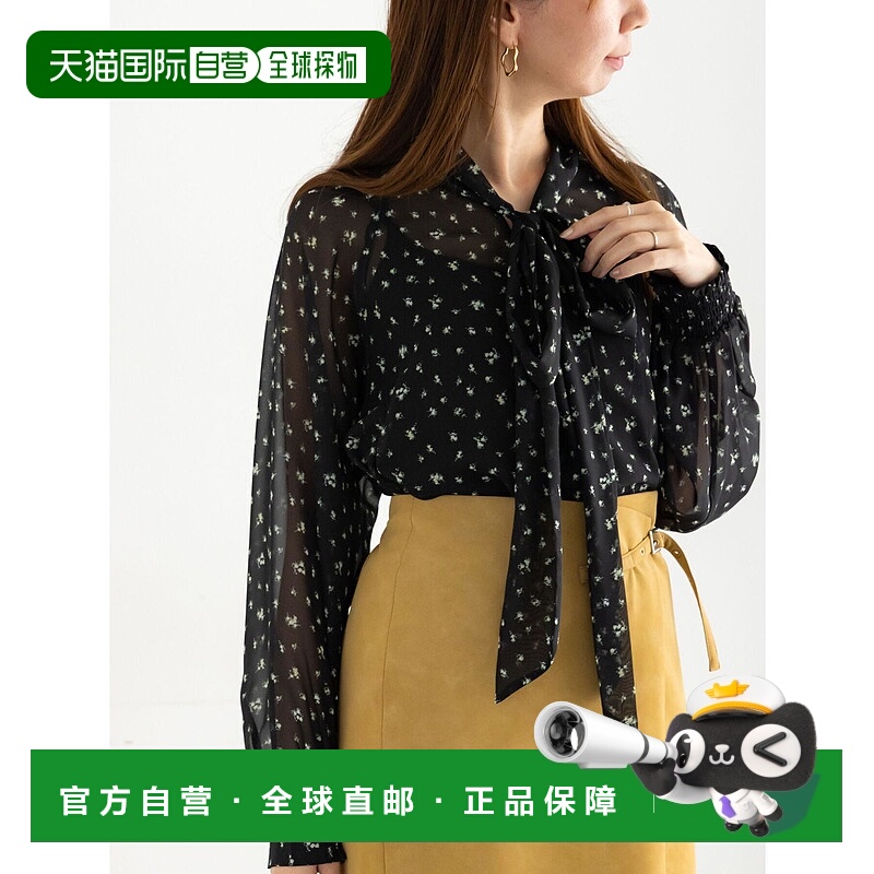 1h可退 日本直邮Te chichi 女装 波点雪纺 蝴蝶结衬衫 宽松半透明