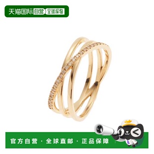 日潮跑腿Cocoshnik钻石戒指日系轻奢个性简约交叉独特黄金金色