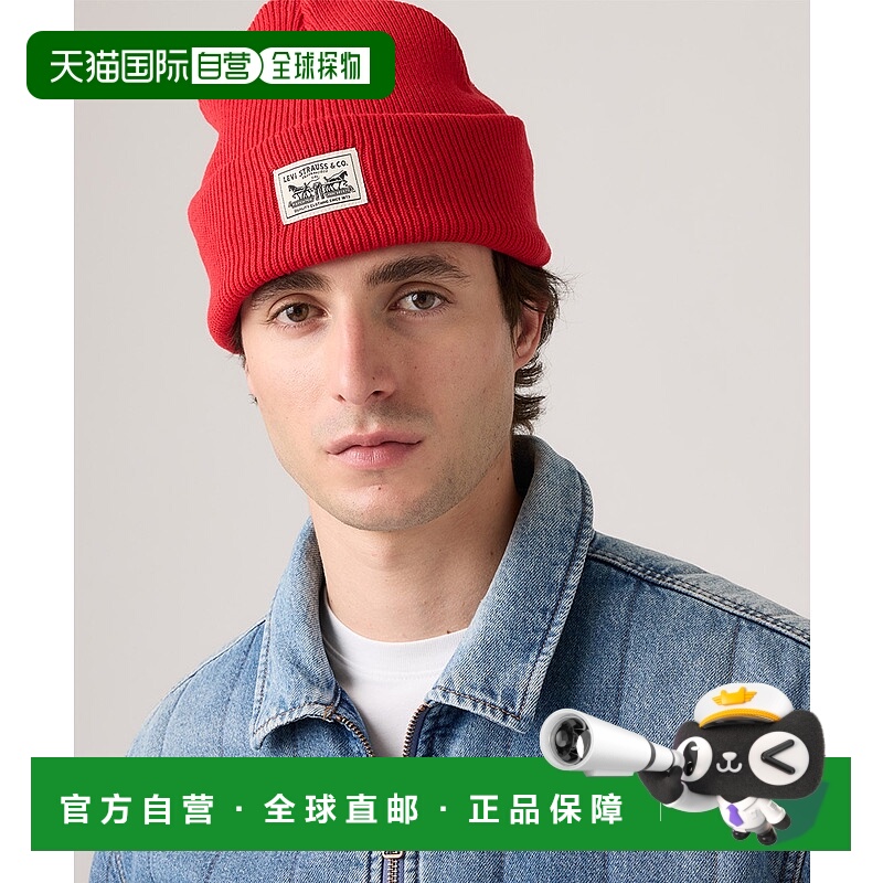 1h可退 日本直邮Levi's 男装 绒标拼贴 宽松针织冷帽 000J40019