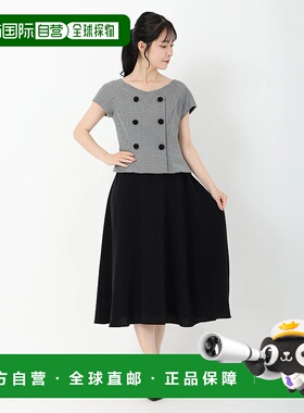 1h可退 日本直邮STRABERRY-FIELDS 女士微千鸟纹垂坠连衣裙 显瘦