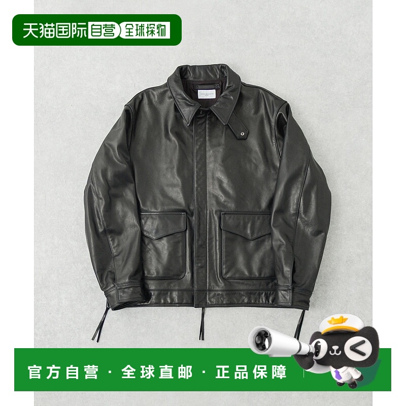1h可退 日本直邮new basic 男士牛皮革A-2飞行员夹克 URA717B001