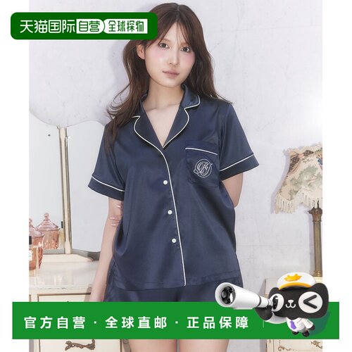 1h可退 日本直邮RAVIJOUR 女装 哑光缎面短袖家居衬衫套装 R48363