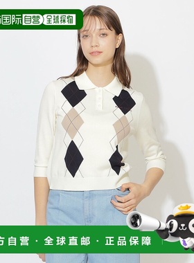 1h可退 日本直邮BLUE LABEL CRESTBRIDGE 女装 棉混纺 阿甘纹半袖