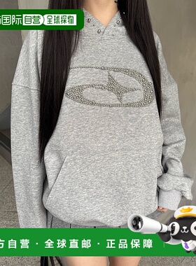 1h可退 日本直邮Figments男女同款多铆钉宽松连帽衫 FG25AW059