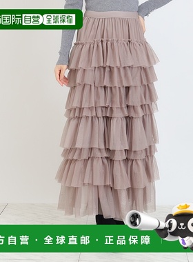 1h可退 日本直邮ASTORIA ODIER 女装 蕾丝拼接长裙 飘逸网纱分层