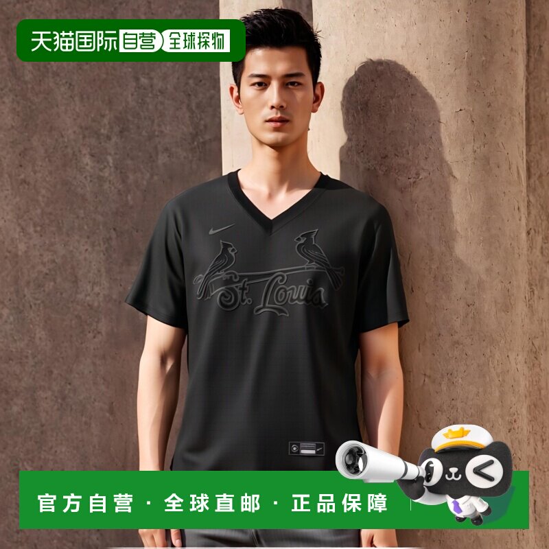 日本直邮耐克 MLB 圣路易斯红雀队 复制品球衣 制服 黑色 NIKE 衬
