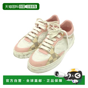1h可退 日本直邮中古LV路易威登女B级9新sneakers运动鞋牛皮鞋粉