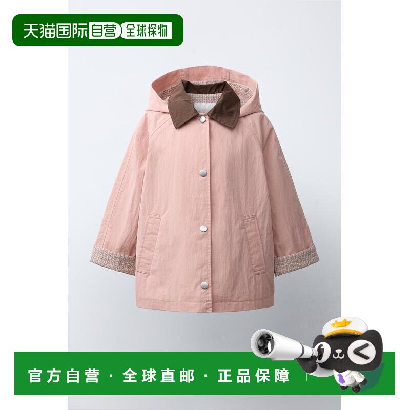 日本直邮Zara带轻薄风帽的派克大衣外套