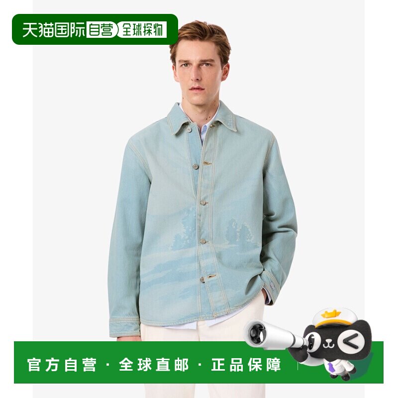 日本直邮LACOSTE 香塔科风景印花丹宁长袖衬衫图片