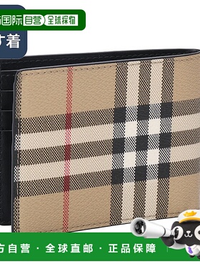日本直邮Burberry“Check Slim Bifold Wallet”双折钱包/钞票隔A