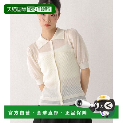 1h可退 日本直邮Heather 女装复古翻领短袖针织衫 半袖针织衫 蕾