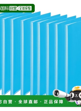 【日本直邮】Plus File 简易透明文件夹 A4 竖式 20格 10册 蓝色