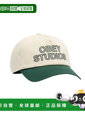 1h可退 日本直邮OBEY 男女同款 全棉5片帽刺绣logo半魔术贴棒球帽