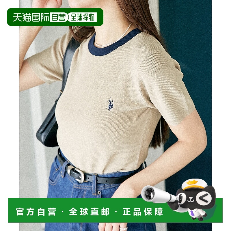 1h可退 日本直邮U.S. POLO ASSN. × PUBLUX 女士领口配色设计针T